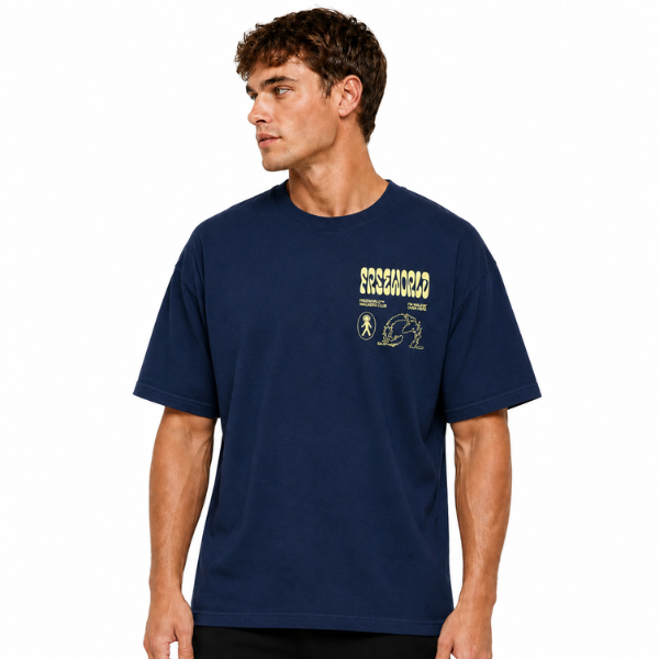 Walk the Walk Unisex Graphic Tee – Navy/Yellow