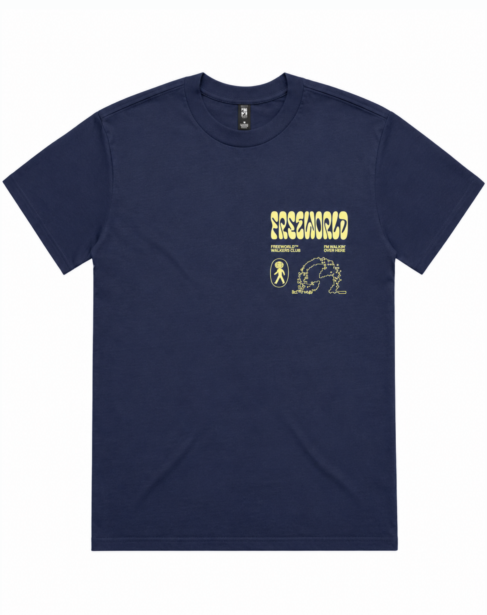 Walk the Walk Unisex Graphic Tee – Navy/Yellow